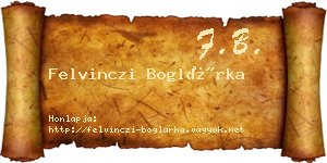 Felvinczi Boglárka névjegykártya